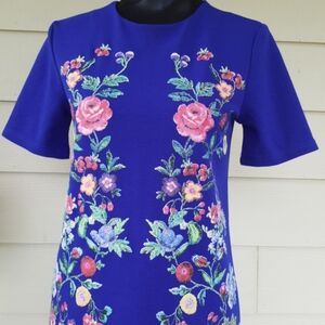 VTG ANOTHER STORY Blue Floral Textured Dress (S)
